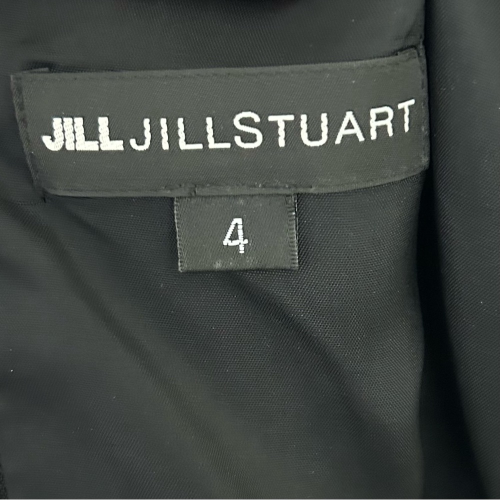 Jill Stuart Silk Floral Cocktail Dress Illusion Dark Romantic Blue Black Size 4 - Picture 13 of 15